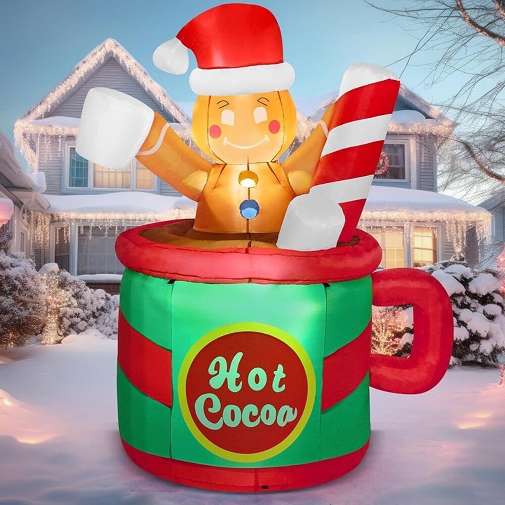 NEW 6 FT Christmas Inflatables Outdoor Decorations, Inflatable Gingerbread - Picture 5 of 10